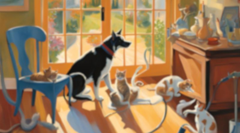 perros limpiando